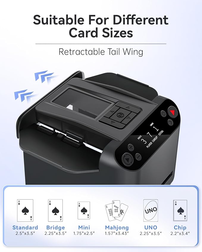 Automatic Card Shuffler and Dealer 2-in-1, 2 Deck 360° Rotating Dealing Machine - Image 4
