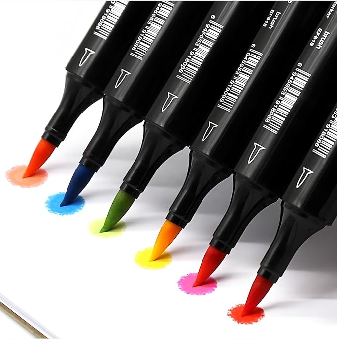 6PCS Skin Tone Markers Set, Double Tipped Soft Fine Tips and Brush Art Marker - Image 4