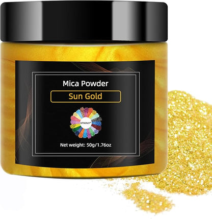 Sun Gold Mica Powder, Natural Shimmer Mica Powder by NTWJNJY