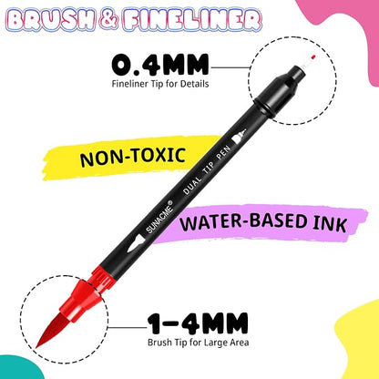 36 Dual Brush Marker Pens, 36 Colors Art Marker Set - Image 2