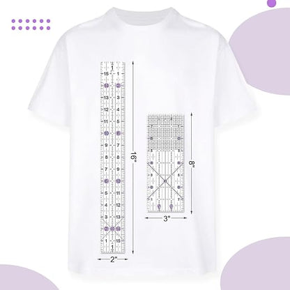 Quilting Ruler, 8 Piece Acrylic Quilting Templates, Sewing Ruler, Fabric - Image 4