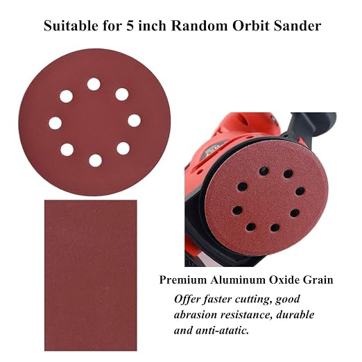 5-Inch 8-Hole Hook and Loop Sanding Discs, 600/800/1000/1200/1500/2000 Fine - Image 2