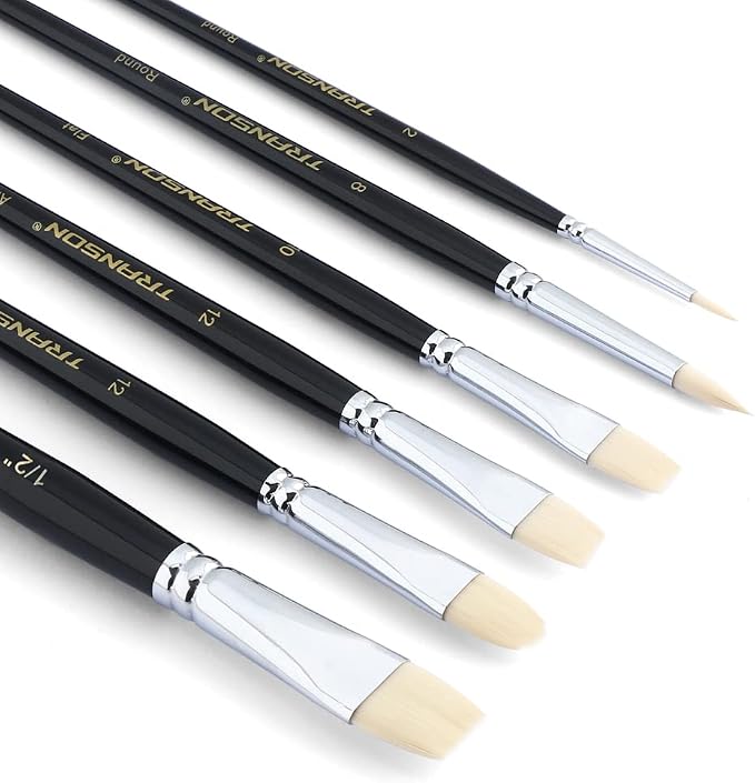 Transon Paint Brush Set 6pcs Art Painting Flexible Bristle - Image 7