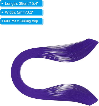 PATIKIL Quilling Strips Paper 600pcs 5mm 39cm Origami Paper Quilling Kits - Image 2