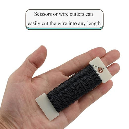 HAHIYO 26Gauge Black Metal Floral Wire - Image 3
