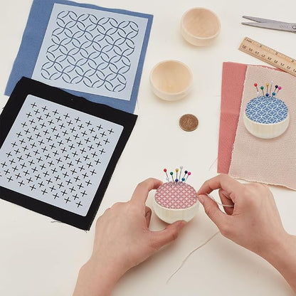 ACRNIGHEET 4 Set Sashiko Pin Cushion Bowls Making Kits, Embroidery Pin Cushion - Image 4