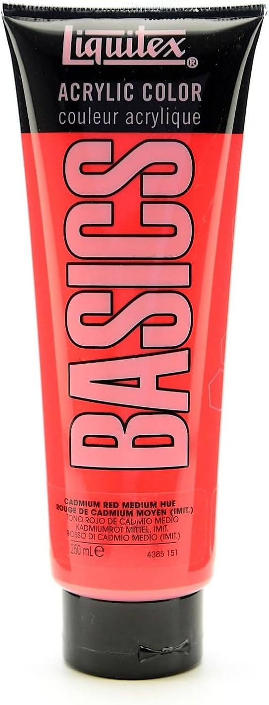 Liquitex BASICS Acrylic Paint, 250ml Tube, Cadmium Red Medium Hue by Liquitex