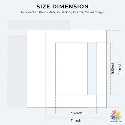 Mat Board Center, 11x14 for 8x10 White Picture Mat Sets - Image 2
