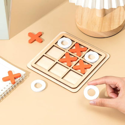 Libima 12 Pcs Wooden Tic Tac Toe Game Mini Family Board Games Classical Puzzle - Image 6