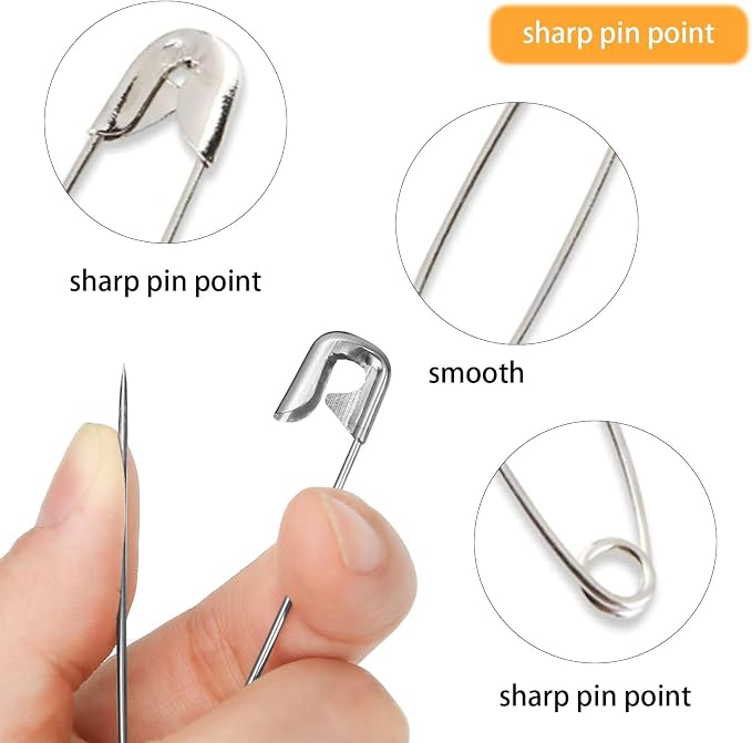 720 Pcs 3 Colors Safety Pins 4 Sizes Strong Safety Pins - Image 2