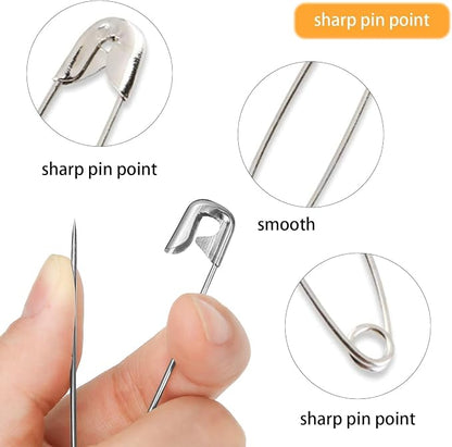 720 Pcs 3 Colors Safety Pins 4 Sizes Strong Safety Pins - Image 2