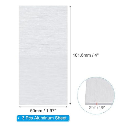 PATIKIL 6061 T651 Aluminum Sheet Metal 4 x 1.97 x 1/8 Inch 3Pcs Flat Plain - Image 2