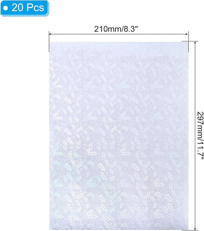 PATIKIL 11.7x8.3" Holographic Sticker Paper, 20Sheets A4 Polypropylene - Image 2