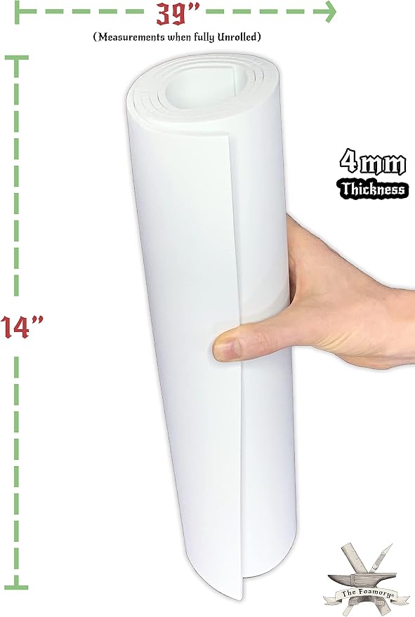 Shape Retention EVA Cosplay Foam 4mm 14x39 inch White or Black High Density EVA - Image 4