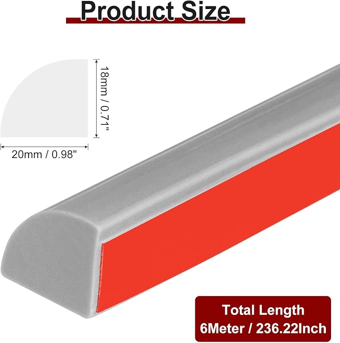 uxcell 236 Inch Flexible Quarter Round Molding Silicone Peel and Stick Trim - Image 2
