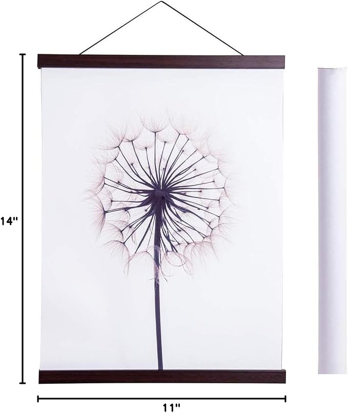 Artmag Magnetic Poster Hanger Frame, 11x14 11x17 Light Wood Wooden Magnet - Image 7