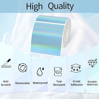 Holographic Square Thermal Labels Stickers 3" x 3", Square Direct Thermal - Image 5