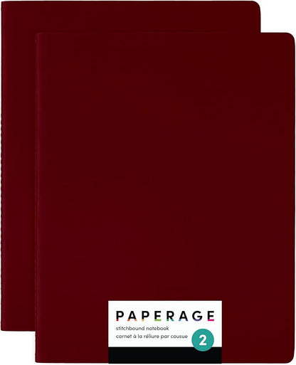 PAPERAGE Soft Cover Lined Journal Notebook, 2 Pack, 100 Pages, Large 7.5 inches by PAPERAGE