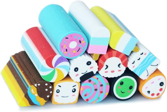 Food Erasers 12 Pack Sushi Desserts Desk Pet Erasers - Image 2