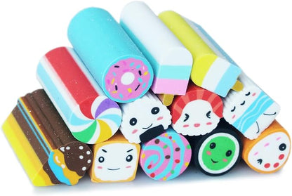 Food Erasers 12 Pack Sushi Desserts Desk Pet Erasers - Image 2
