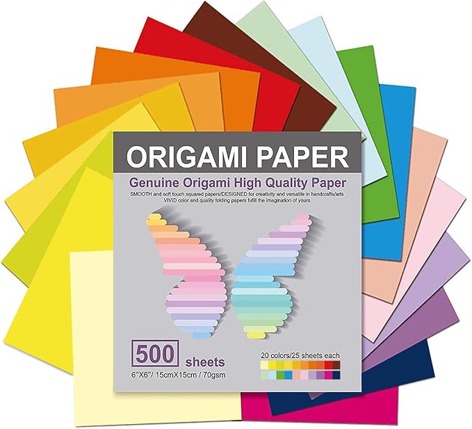 Origami Paper 500 Sheets, 20 Vivid Colors, Double Sided Colors Make Colorful by BB+Bachmore