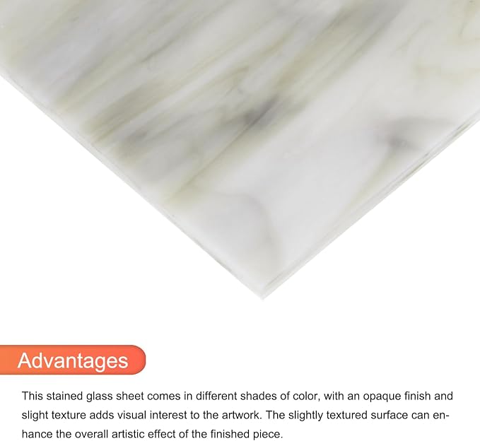 MECCANIXITY 2 Pcs Stained Glass Sheet Mosaic Tile 7.9 Inch x 5.9 Inch Light - Image 4