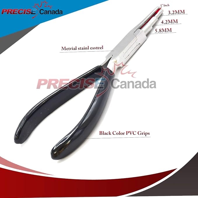 Concave and Round Nose 3-Step Wire Looping Jewelry Pliers - Image 2