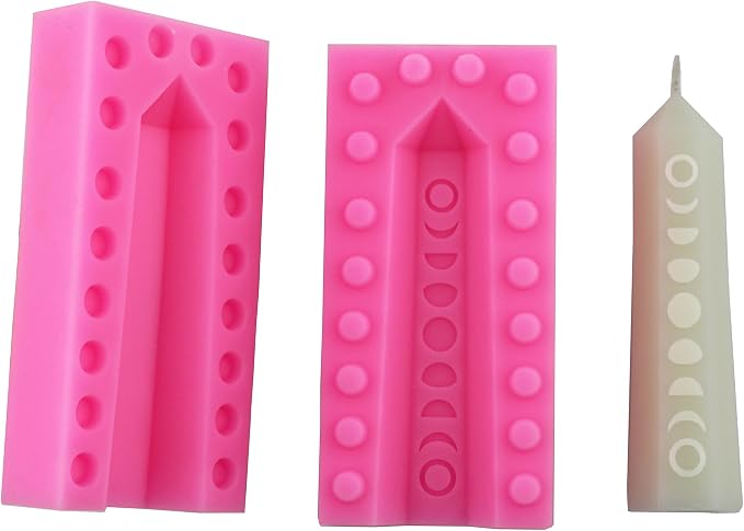 Large Moon Phases Pillar 3D Silicone Mold, Candle Mould, Triple Moon, Life - Image 3