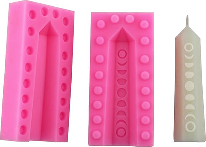 Large Moon Phases Pillar 3D Silicone Mold, Candle Mould, Triple Moon, Life - Image 3