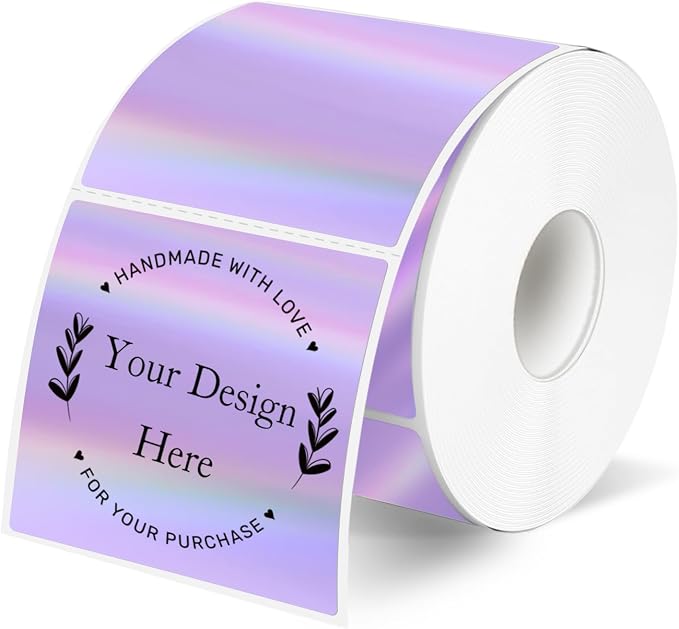 2" x 2" Square Thermal Labels Stickers, Holographic Thermal Stickers Labels by Unknown