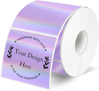 2" x 2" Square Thermal Labels Stickers, Holographic Thermal Stickers Labels by Unknown