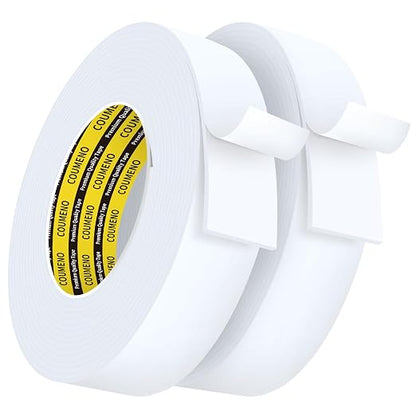 2Pack 2inX16.4FT Double Sided Foam Strip, EVA Foam Tape, Double Sided Sponge by COUMENOAdhesivetape