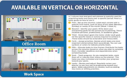 Sky Blue 7-Column Task, Goals & Objective Wall Horizontal Organizer 36" x 75". - Image 5