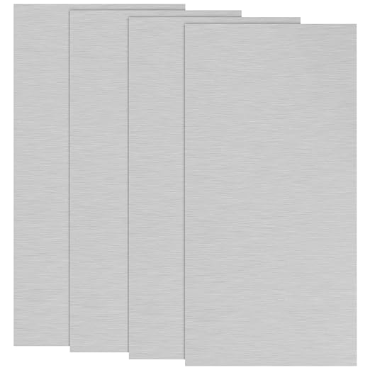 4Pack 6061 T651 Aluminum Sheet Metal 5 x 10 x 1/8 Inch Plain Thin Aluminum by Lswteiz