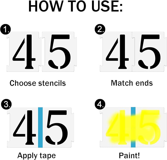 YEAJON 2 Inch Curb Stencil Kit 0-9 Address Number Stencils - Image 3