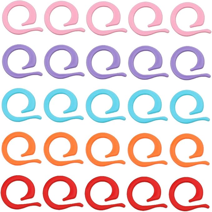 Hilsayum 120pcs Knitting Stitch Rings Plastic Stitch Markers - Image 4