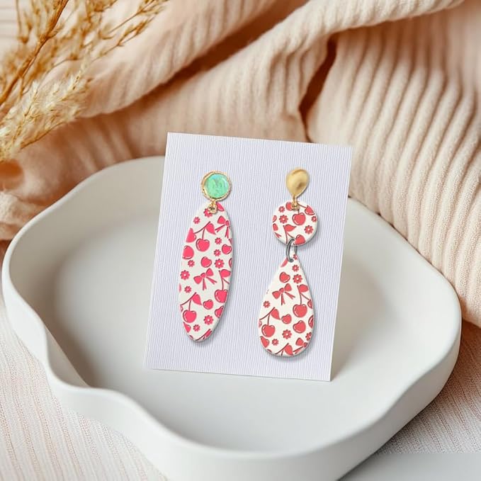 CHGCRAFT Cherry Polymer Clay Texture Sheets Flowers Bow Silicone Texture Stamp - Image 5