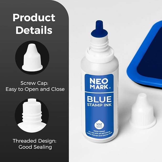 Premium Stamp Ink, Quick-Drying and AP-Certified Non-Toxic Refill Ink - Image 3