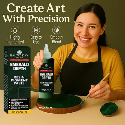 BALTIC DAY Emerald Green Epoxy Resin Pigment Paste XL – Opaque Epoxy Dye & High - Image 5