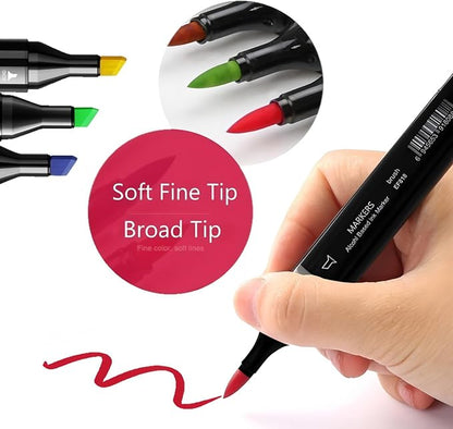 6PCS Skin Tone Markers Set, Double Tipped Soft Fine Tips and Brush Art Marker - Image 2