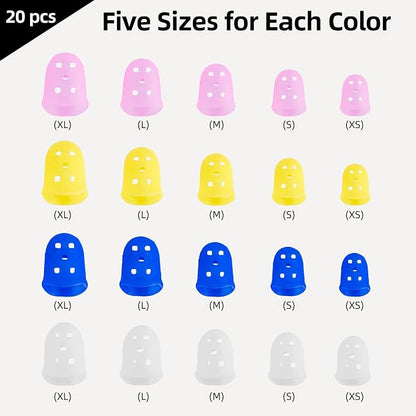 Guitar Fingertip Protector Silicone Thimble 20 PCS Rubber Finger Tips - Image 2
