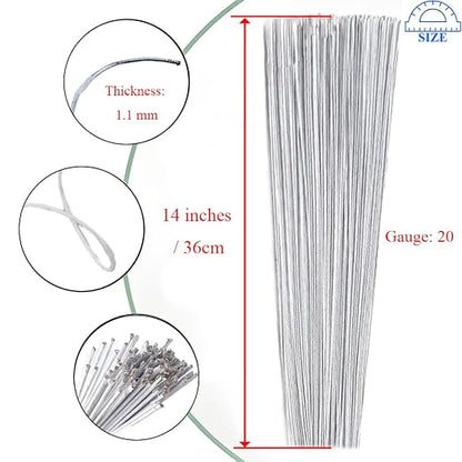 HAHIYO 20Gauge White Paper-Wrapped Metal Floral Wire 14 Inches, 70 Pack - Image 2