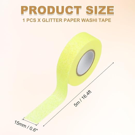PATIKIL 1 Roll Glitter Paper Washi Tape, Washi Decorative Tape - Image 2