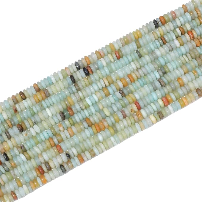 Natural Amazonite Disk Stone Beads 4x2mm 160pcs Rondelle Loose Semi Gemstone - Image 7