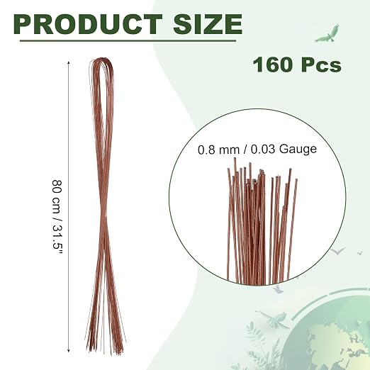 PATIKIL 32 Inch 22 Gauge Floral Stem Wire, 4 Pack/160 Pieces Bouquet Stem Paper - Image 2