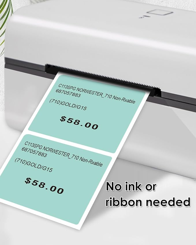 iEager Green Square Thermal Label Stickers, 500 Sheets/Roll - Image 5