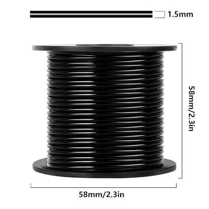 Aluminum Craft Wire, 75 Feet 1.5mm/ 16 Gauge Black Bendable Soft Metal Aluminum - Image 2