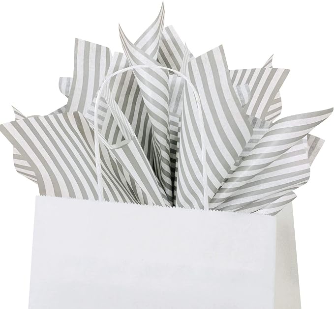 Flexicore Packaging Gray Pin Stripe Print Gift Wrap Tissue Paper Size: 15 Inch - Image 4