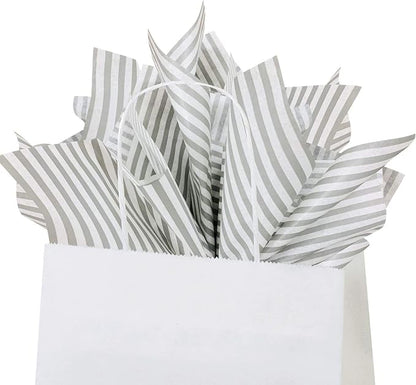 Flexicore Packaging Gray Pin Stripe Print Gift Wrap Tissue Paper Size: 15 Inch - Image 4