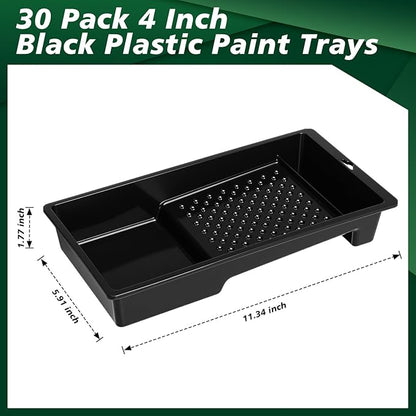 Ripeng 30 Pack 4 Inch Paint Tray Bulk Plastic Paint Roller Tray Small Painting - Image 2